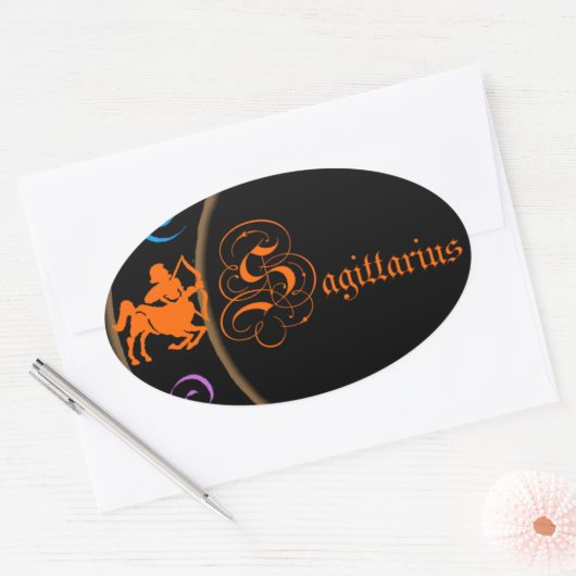 Sagittarius Ovale Sticker (Envelop)