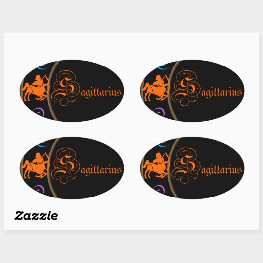 Sagittarius Ovale Sticker (Vel)