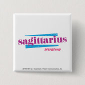 Sagittarius Paars Vierkante Button 5,1 Cm (Voorkant)