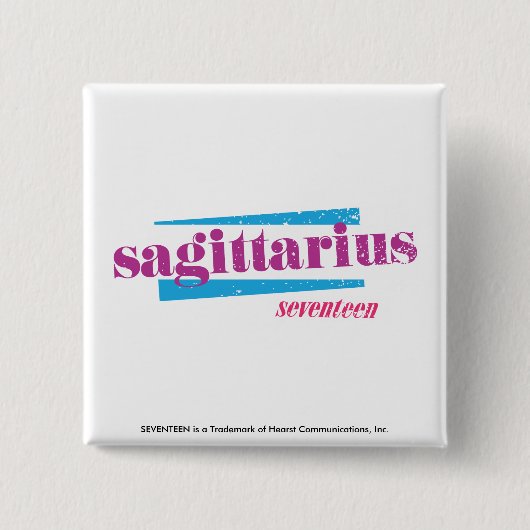 Sagittarius Paars Vierkante Button 5,1 Cm (Voorkant)