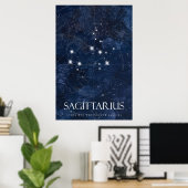 Sagittarius Poster met naam, sterrendierentuin (Thuiskantoor)
