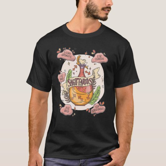 Sagittarius Potion Ingrediënten Magische Astrologi T-shirt (Voorkant)
