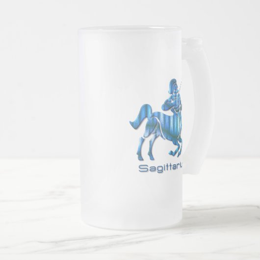 Sagittarius Profile Frosted Beer Mok (Voorkant rechts)