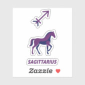 Sagittarius Purple Geometric Stallion Sticker (Vel)