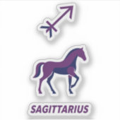 Sagittarius Purple Geometric Stallion Sticker (Voorkant)