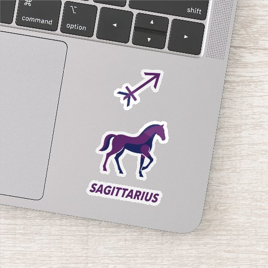 Sagittarius Purple Geometric Stallion Sticker (Detail)