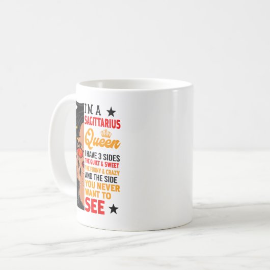 Sagittarius Queen African American Loc'd Woman Zod Koffiemok (Voorkant links)