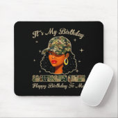 Sagittarius Queen Black Woman With Cap Camo Afro G Muismat (Met muis)