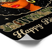 Sagittarius Queen Black Woman With Cap Camo Afro G Poster (Hoek)