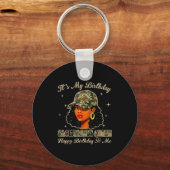 Sagittarius Queen Black Woman With Cap Camo Afro G Sleutelhanger (Voorkant)