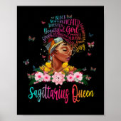 Sagittarius Queen Black Women Persistent Beauful Poster (Voorkant)
