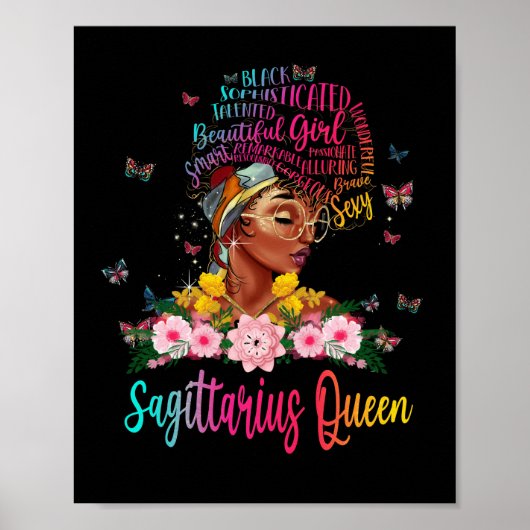 Sagittarius Queen Black Women Persistent Beauful Poster (Voorkant)