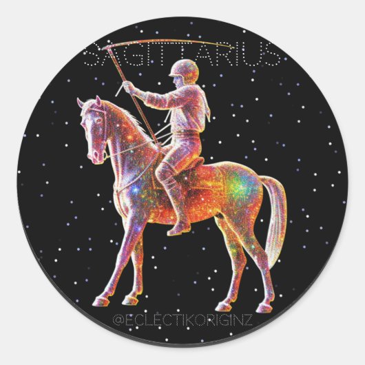Sagittarius Ronde Sticker (Voorkant)