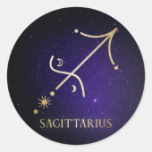 Sagittarius Ronde Sticker (Voorkant)