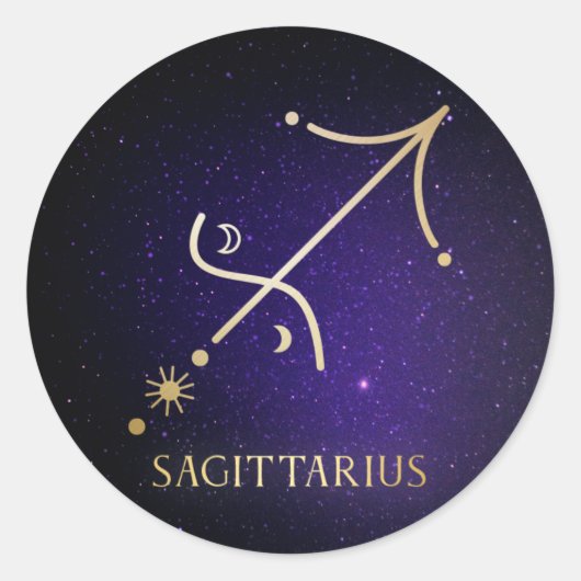 Sagittarius Ronde Sticker (Voorkant)