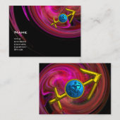 SAGITTARIUS - roze violet paars blauw rood Visitekaartje (Voorkant / Achterkant)