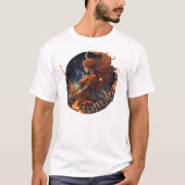 Sagittarius Rust Oranje en Gold Waterverf Zodiac T-shirt (Voorkant)