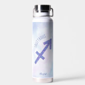 Sagittarius Sign Aangepast Paars astrologie Waterfles (Achterkant)