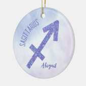  Sagittarius Sign Aangepast Paars kerstfeest Keramisch Ornament (Links)