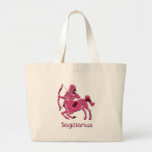 Sagittarius Sign Canvas Bag Grote Tote Bag (Voorkant)