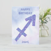 Sagittarius Sign Custom Happy Birthday Kaart (Staand voorkant)