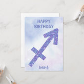 Sagittarius Sign Custom Happy Birthday Kaart (Voorkant / Achterkant in situ)