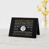 Sagittarius Sign of the Zodiac, Astrological Card Kaart (Gele Bloem)