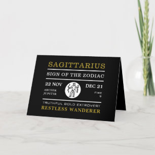 Sagittarius Sign of the Zodiac, Astrological Card Kaart