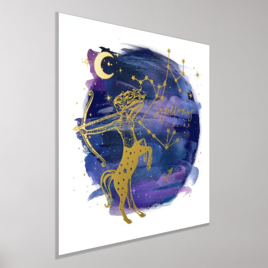 Sagittarius Sign of the Zodiac Custom Birth Date Folie Afdrukken (Laagn)