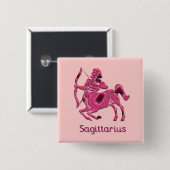 Sagittarius Sign Square Pin Vierkante Button 5,1 Cm (Voorkant /achterkant)
