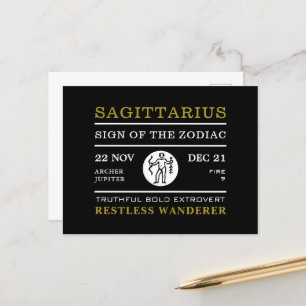 Sagittarius Sign van de Zodiac, Astrologisch Briefkaart