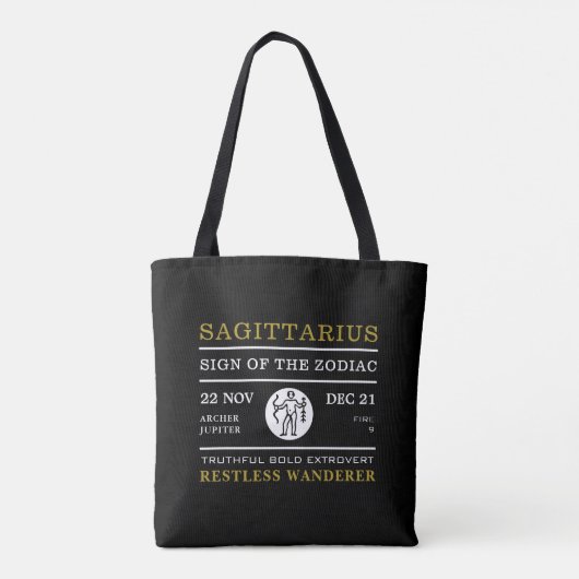 Sagittarius Sign van de Zodiac, Astrologisch Tote Bag (Achterkant)
