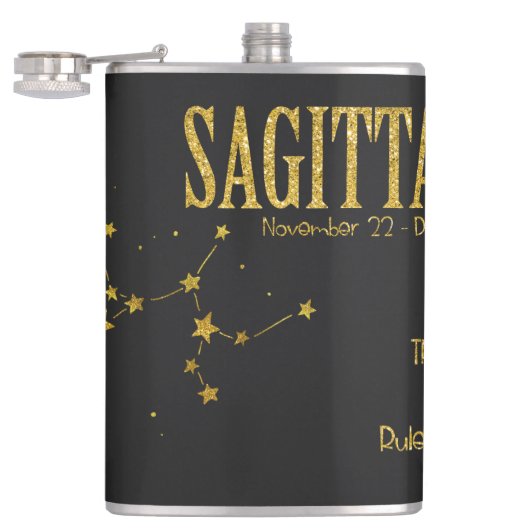 Sagittarius Star Sign Heupfles (Geopend)
