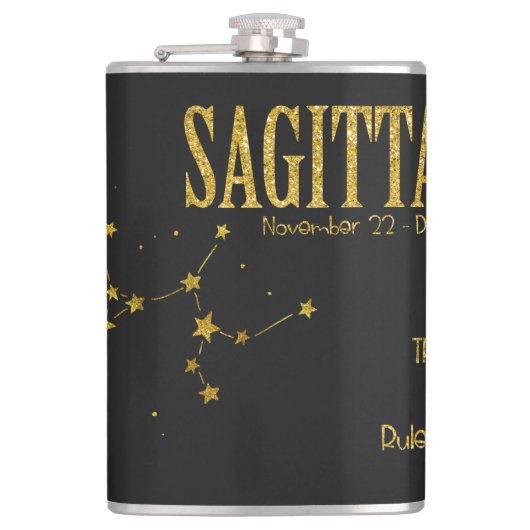 Sagittarius Star Sign Heupfles (Voorkant)