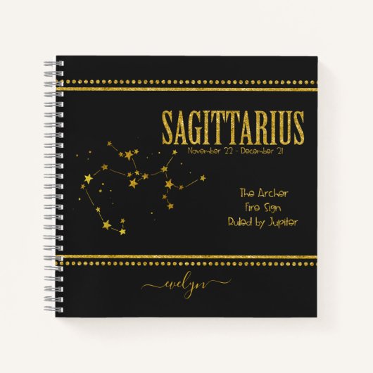 Sagittarius Star Zodiac Sign Notitieboek (Voorkant)