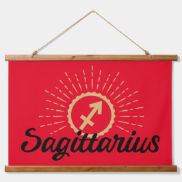 Sagittarius Starburst Symbol Red Hangend Wandkleed