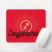 Sagittarius Starburst Symbol Red Muismat (Met muis)