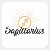 Sagittarius Starburst Symbol Vierkante Sticker (Voorkant)