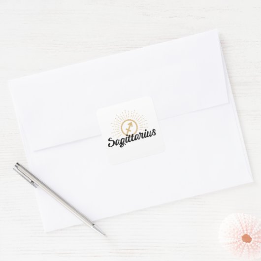 Sagittarius Starburst Symbol Vierkante Sticker (Envelop)