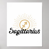 Sagittarius Starburst Zodiac Symbol Poster (Voorkant)