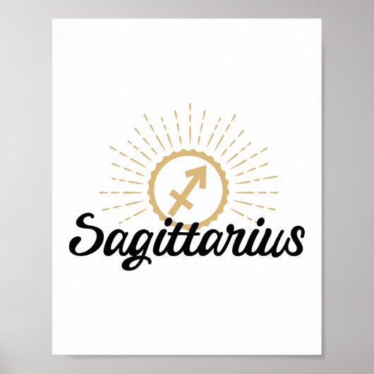 Sagittarius Starburst Zodiac Symbol Poster (Voorkant)