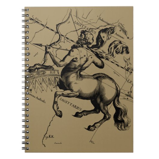 Sagittarius Sterrenbeeld Hevelius 1690 Gravure Notitieboek (Voorkant)