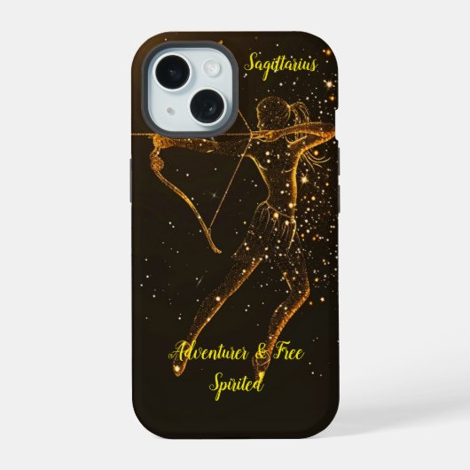 Sagittarius sterrenbeeld iPhone 15 case (Achterkant)