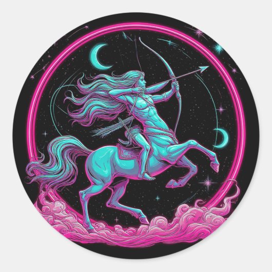 Sagittarius Sterrenbeeld Ronde Sticker (Voorkant)