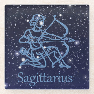 Sagittarius sterrenbeeld & Zodiac-teken met sterre Glazen Onderzetter