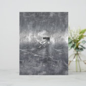 Sagittarius Symbool Grunge Distress Steel Style (Staand voorkant)