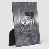 Sagittarius Symbool Grunge Distress Steel Style Fotoplaat (Zijkant)
