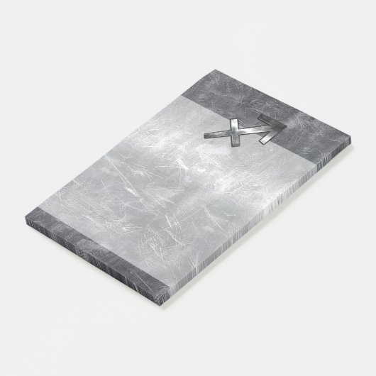 Sagittarius Symbool Grunge Distress Steel Style Post-it® Notes (Schuin)