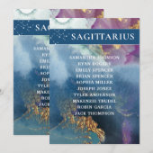 Sagittarius Table Number Celestial Seating Chart Kaart (Voorkant / Achterkant)