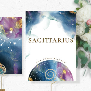 Sagittarius Table Sign Celestiale Waterverf Thema Kaart